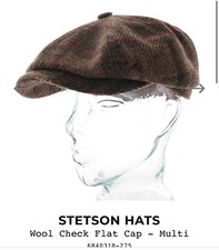 New Stetson Harris Tweed 100 Premium Virgin Wool 55/s Cap - 6840318-275