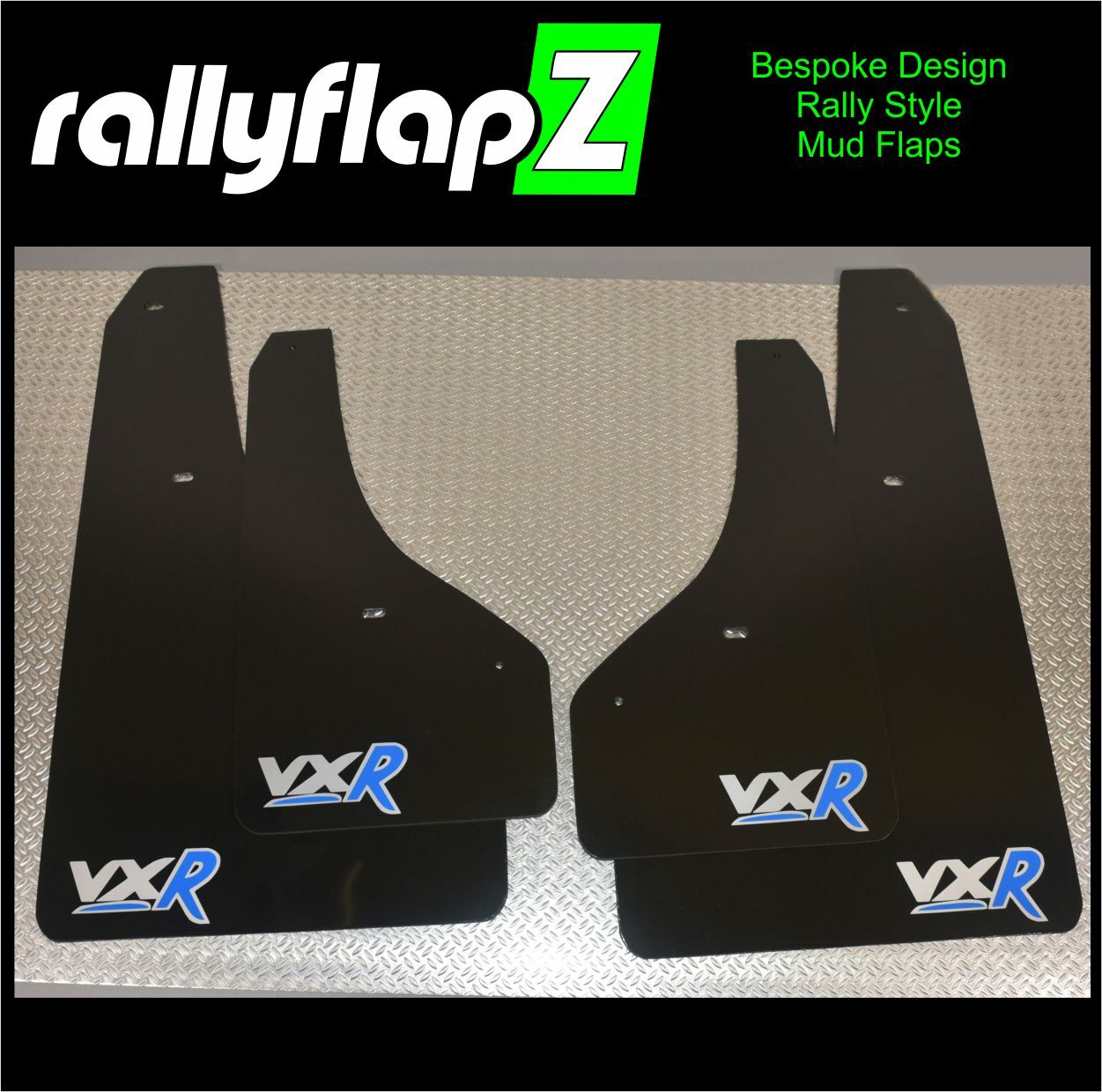 Mud Flaps rallyflapZ Kit VAUXHALL CORSA E VXR 15-19 Black 4mm PVC *Gloss VXR-S&B-image