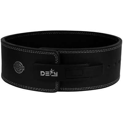 Weightlifting Lever belt by DEFY 100% Genuine Leather  Power Lifting Gym Belt
