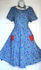 LINDY BOP LIPSTICK PEINT VINTAGE STYLE OCCASION PARTY DRESS SIZE 22 fits uk 18