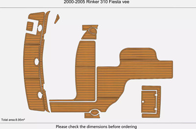 2000 Rinker 310 Fiesta Vee Swim Platform Cockpit EVA Foam Teak