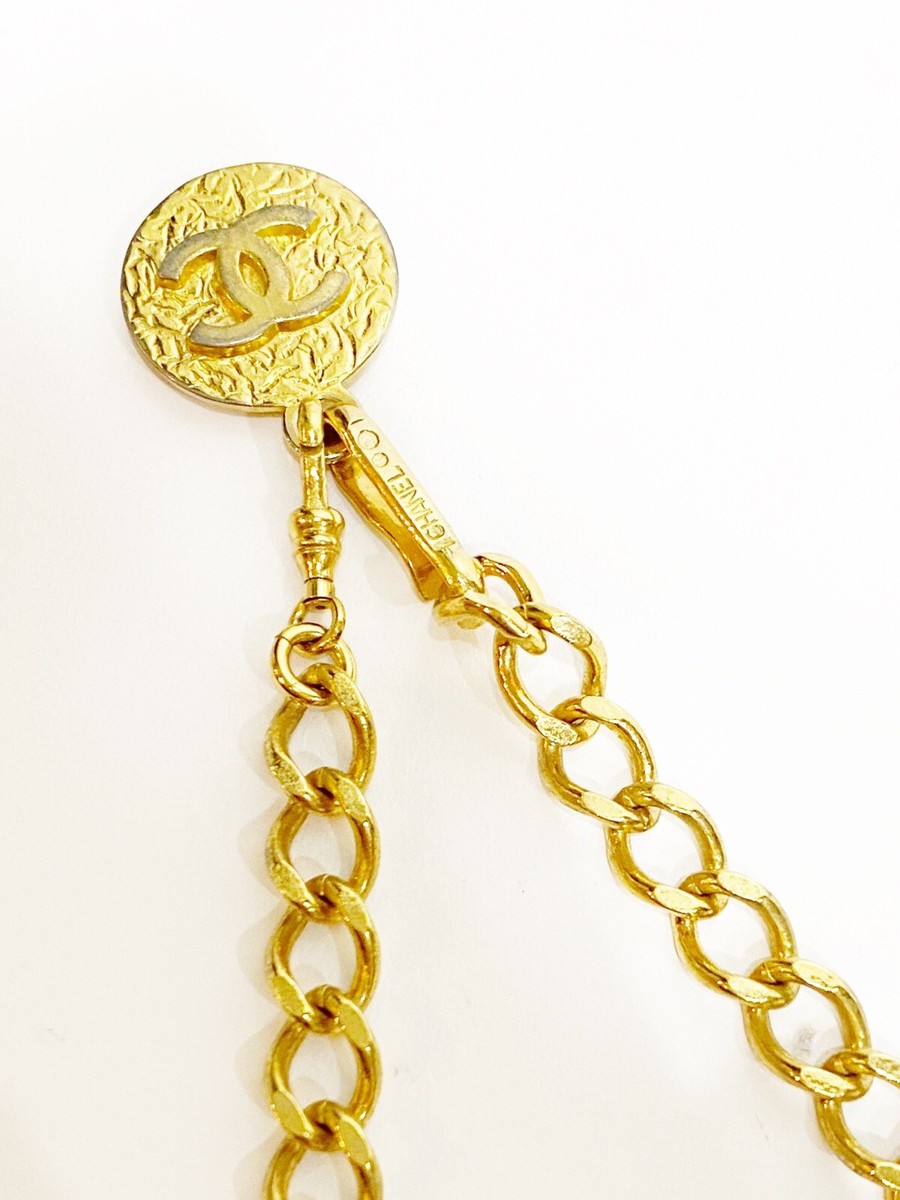 CHANEL Vintage 24k Gold Chain 1982 Belt Necklace Coco Mark Medallion & Box CHANEL Vintage 24k Gold Chain 1982 Belt Necklace Coco Mark  main image 2