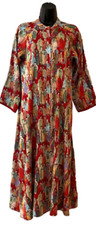 Natori Dynasty Kaftan Robe XS Asian People Pockets Zip Robe House Dress