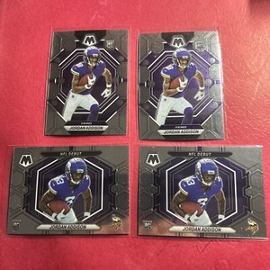 2- 2023  Mosaic Jordan Addison Base RC #337 & 2-NFL Debut RCs