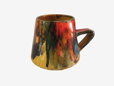 Ceramic Drip Glazing Vase bowl, Mid Century Modern 1970,  Italy, Signed Bonato