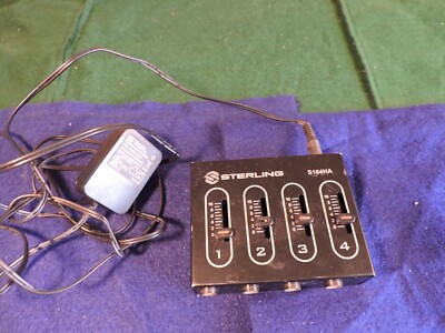 Sterling Audio 4-Channel Professional Headphone Amplifier S104HA w/Power Adapter