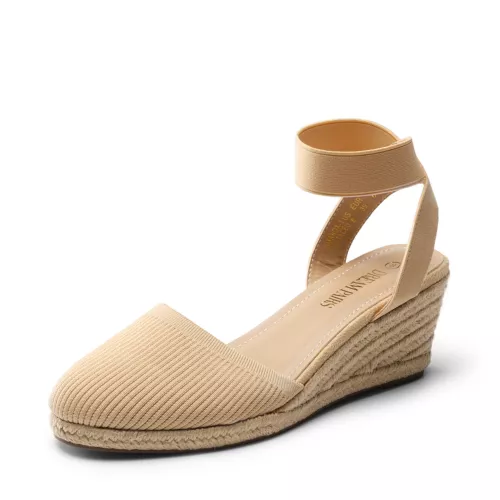 Damenschuhe Espadrilles Keilabsatz elastische Knöchelriemen eng anliegend elegante Schuhe - Bild 30 von 38
