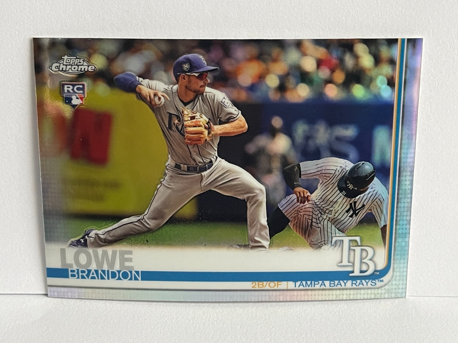 2019 Topps Chrome Refractor Rookie Card Brandon Lowe #151 Tampa Bay Rays