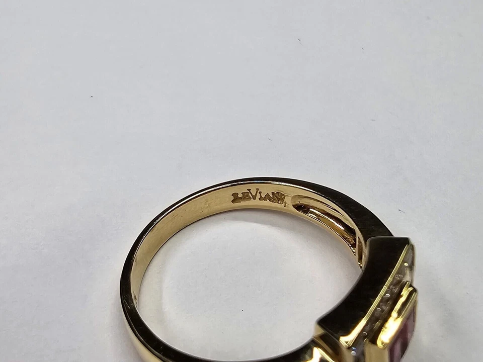 Anillo Le Vian de oro amarillo de 18 k con rubíes y diamantes de 1 quilate (rubí) 0,33 quilates (diamantes) talla 7 Foto 4 de 4
