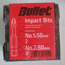 Bullet 10 Piece Pozi 50mm Black Impact Driver Impact Screwdriver Bit Set