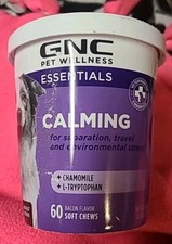 GNC Essentials Calming Soft Chew Dog Supplements 60 Ct Chicken Flavor Exp7/26