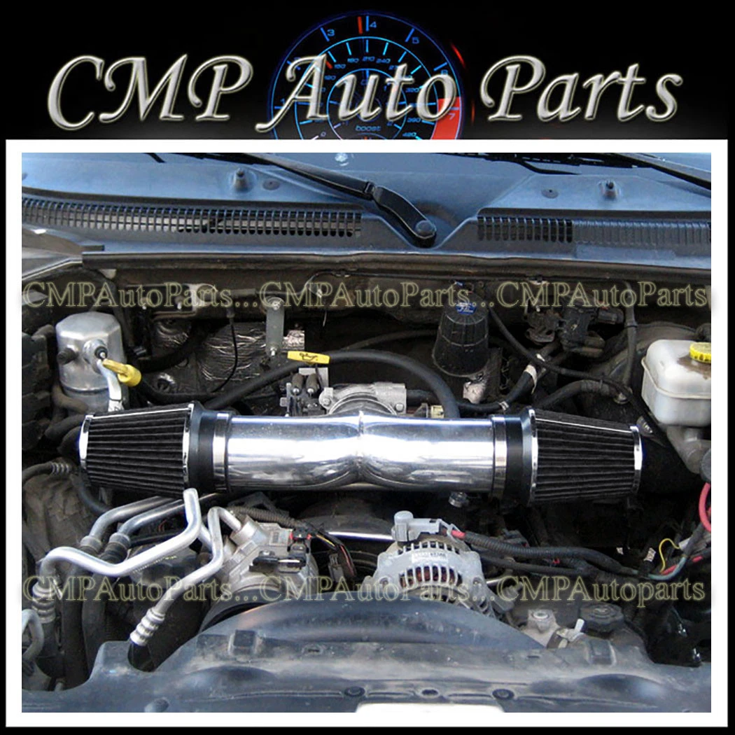 BLACK 2002 2007 DODGE RAM 1500 PICKUP 3.7L 4.7L V8 DUAL TWIN AIR