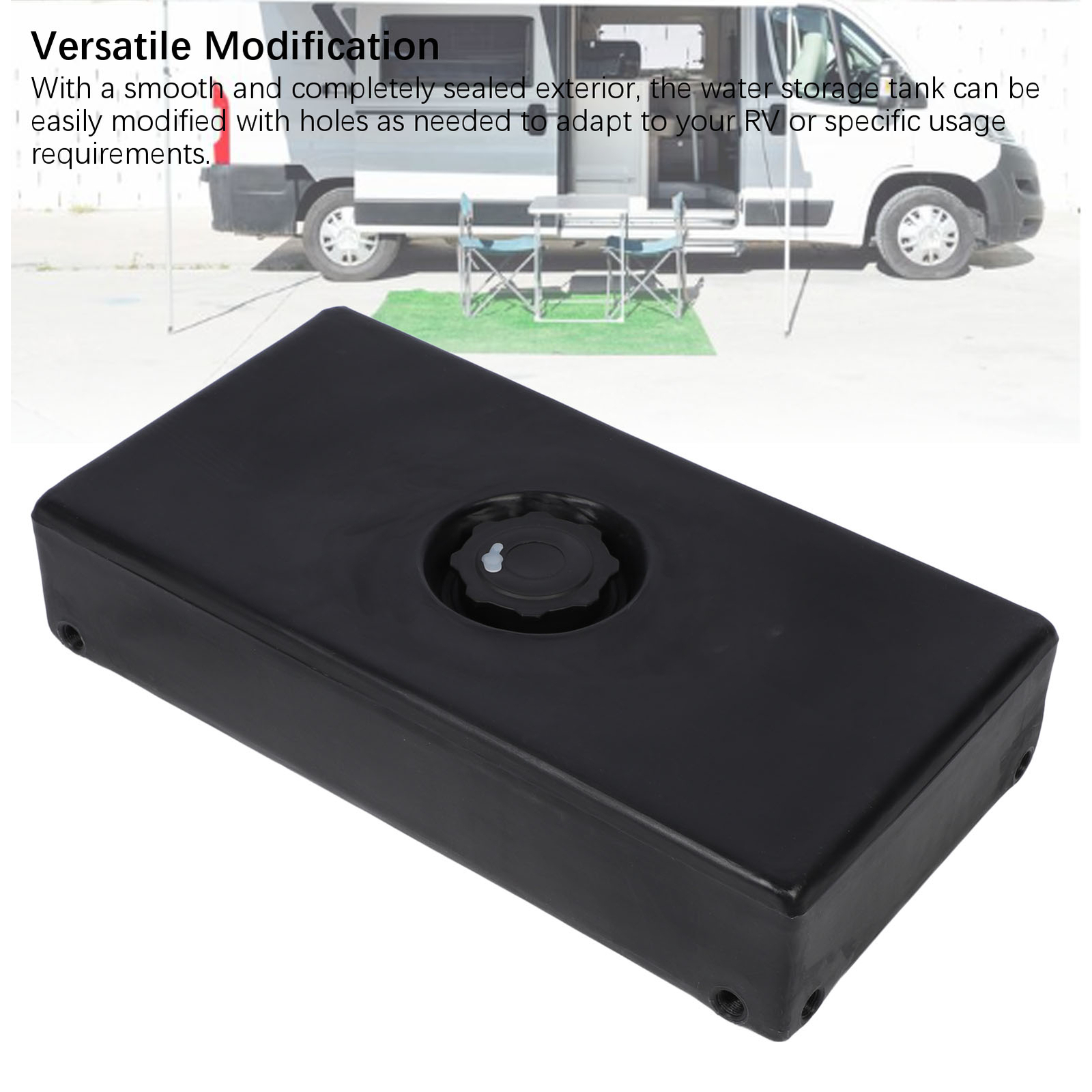 26 X 13.4 X 5.5in RV Water Holding Tank 8 Gallons Leakproof Black for RVs Traile