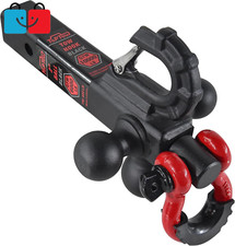 Tri-ball Hitch Mount W Shackle Hook For Trailer 2 Receiver 10k Tow Capacity