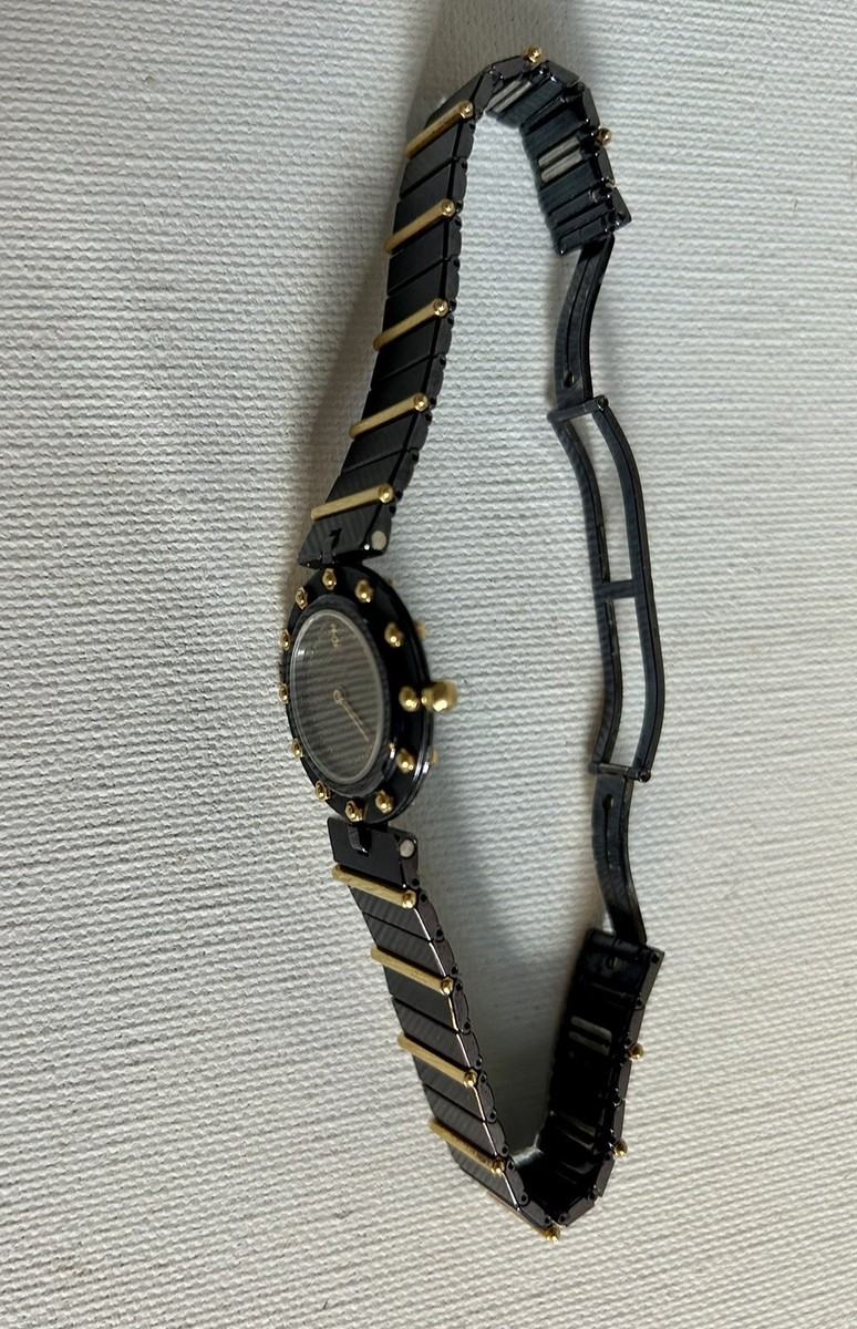 CORUM Clipper Club Ladies Watch 18k Gold Black Stainless
