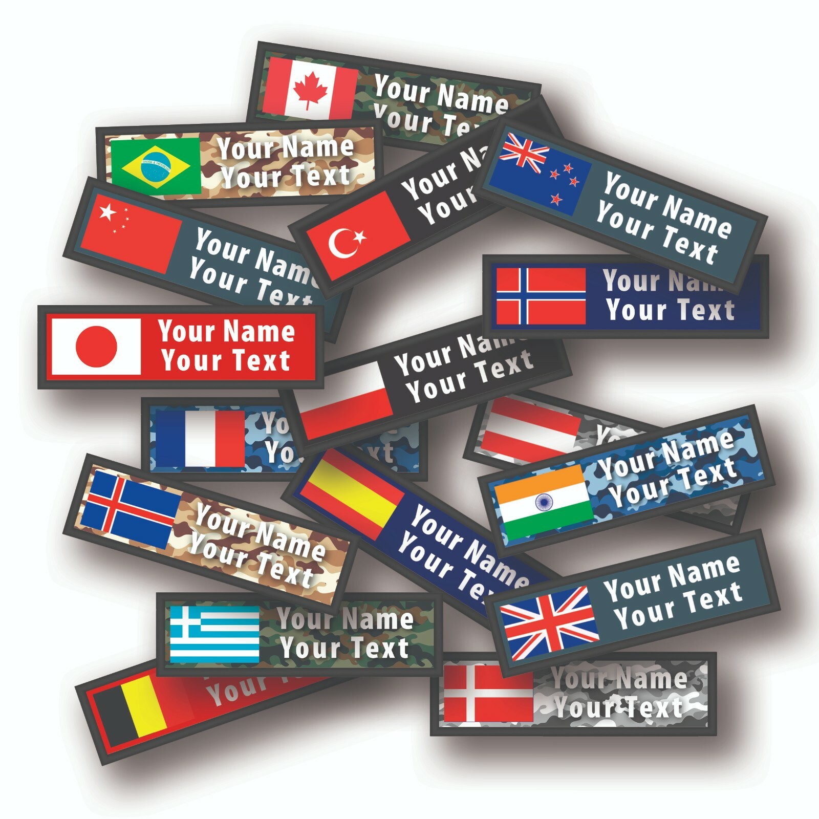 Custom Name Flag Patch - Personalized Printed Design-image