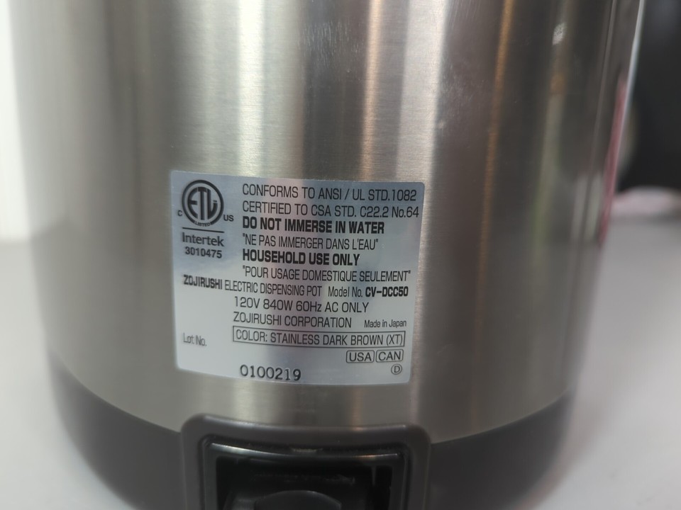 Zojirushi CVDCC50 Super VE Hybrid Water Boiler and Warmer 169oz Dark