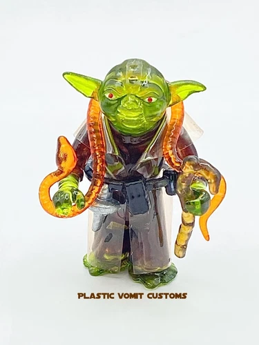 Vintage Kenner Style Custom clear Yoda READ DESCRIPTION