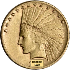 US Gold $10 Indian Head Eagle - XF Condition - Random Date 
