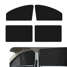 Car Side Window Sunshade, Front Rear Window Sunshade Net, Sun 4 PCS Black