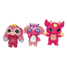 Magic Mixies Mixlings Figure Lot Pink Dragon Bunny See Through 2 Inch