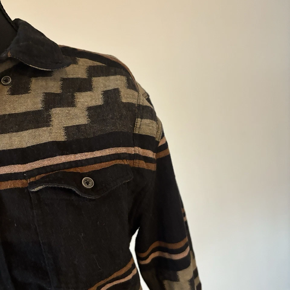 Camisa de Franela Scotch & Soda Hombres Pequeña Multi Geométrica Azteca Occidental Lana Algodón Foto 4 de 4