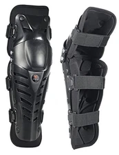 Movable Knee Shin Guard Pads 3 Sections Adjustable Breathable Lengthen Black