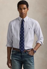 Polo Ralph Lauren Pink Tattersall Classic Fit Long Sleeve Stretch Oxford Shirt