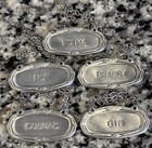 Vintage Decanter bottle tags/labels, Pewter full set 5 — photo 1