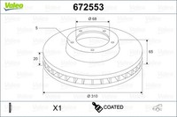 2X Valeo Bremsscheibe Coated 672553 FüR Volvo XC90 1 275 Van Awd