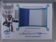 2017 Leaf Trinity Platinum Spectrum 6/25 Carlos Henderson #PA-CH1 Patch Auto 2r5