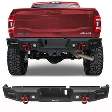 Off-road For 2019-2024 Dodge Ram 2500 3500 Steel Rear Bumper Wlights D-rings