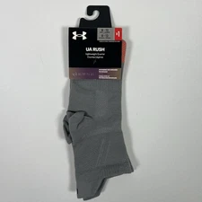 Under Armour UA Rush Quarter Socks (1 Pair) Men’s 8-12 NEW Infrared Tech Gray