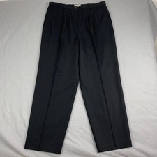 VTG LL Bean womens Dress Pants 16 Wool High Waisted Pleated Front Wide Leg Lined
