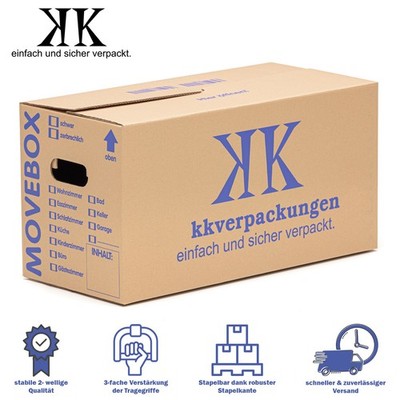 Umzugskartons 2-wellig profi Umzugskisten doppelter Boden MOVEBOX