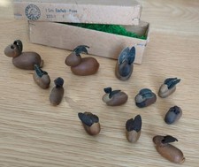 Vintage Erzgebirge  alte DDR Osterhasen Hasen Gruppe Holz Dregeno Edelholz OVP