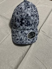 Under Armour Youth Girls Blue Leopard Hat Cap UA Free Fit Elastic Strap