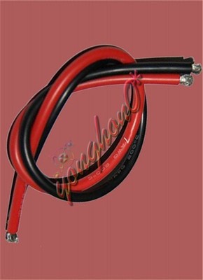 2M AWG soft silicone cable AWG 10-14 (1 meter red +1 meter black) New #hj