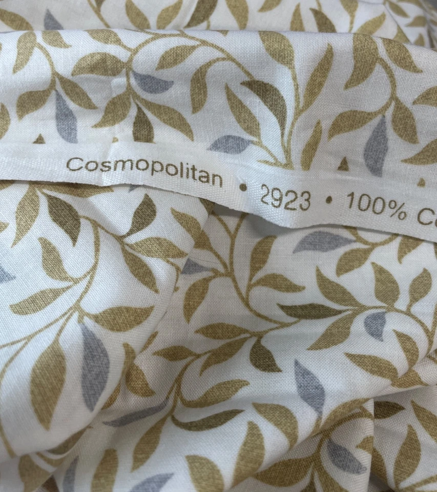 Tela 100 % algodón con estampado de hojas de Northcott 44" x 48" amarillo gris verde Foto 3 de 4