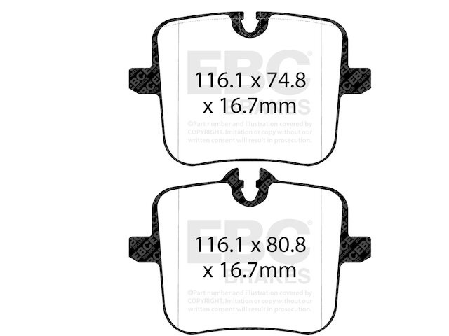 For 2020-2024 Rolls Royce Cullinan Brake Pad Set Rear EBC 47658MVWP 2021 2022