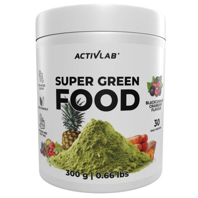 Activlab Super Green Food, schwarze Johannisbeere-Cranberry, 300 g