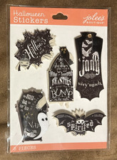 Jolee's Halloween Black  White Chalkboard Words Scrapbooking Stickers - NIP