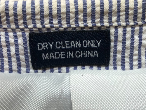 Meeting Street, Men's Seersucker Sport Coat/ Blazer, 44 Long, Blue/White Striped - Picture 4 of 11