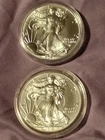 Lot of (2) American Silver Eagle Dollars 2015 & 2021 Capsuled Coins BU ASE 🇺🇸