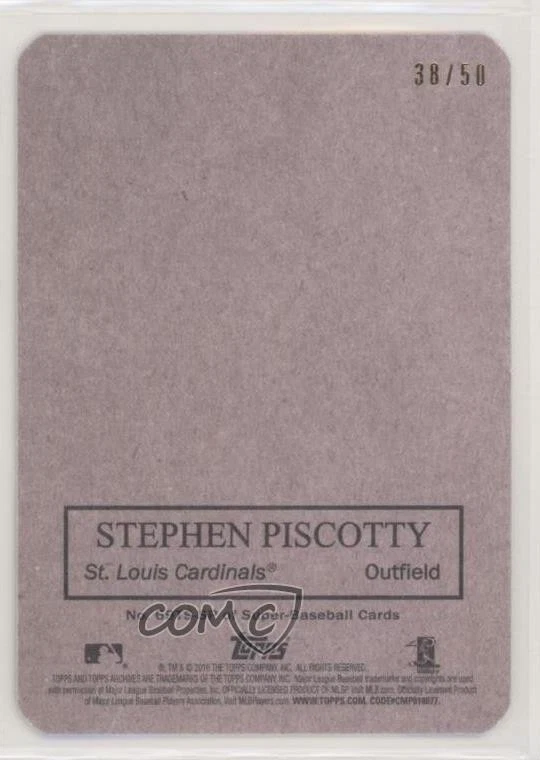 2016 Archives 1969 Topps Super Red Border /50 Stephen Piscotty Rookie RC - Image 2 of 2