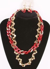 Gold Tone  Rose Color Necklace  Earrings Set Fashion Costume Jewelry jxt1 New