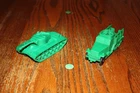 Vintage Auburn Rubber Light Green Army Tank and Matching Half-Track - Marx, MPC