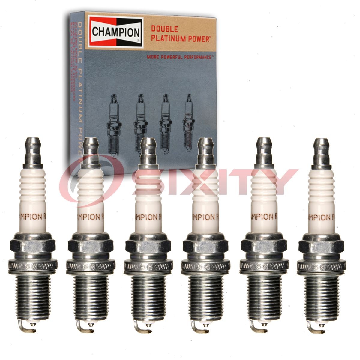 6 pc Champion Double Platinum Spark Plugs for 1984-1989 Nissan 300ZX 3.0L V6 dr