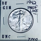1942 BU GEM LIBERTY WALKING SILVER HALF UNC MS+++ U.S. MINT RARE COIN 7140