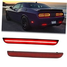 Led Rear Bumper Reflector Lights Compatible With Challenger 2015-2022 Red Lens Led Rear Bumper Reflector Lights Compatible With Challenger 2015-2022 Red Lens